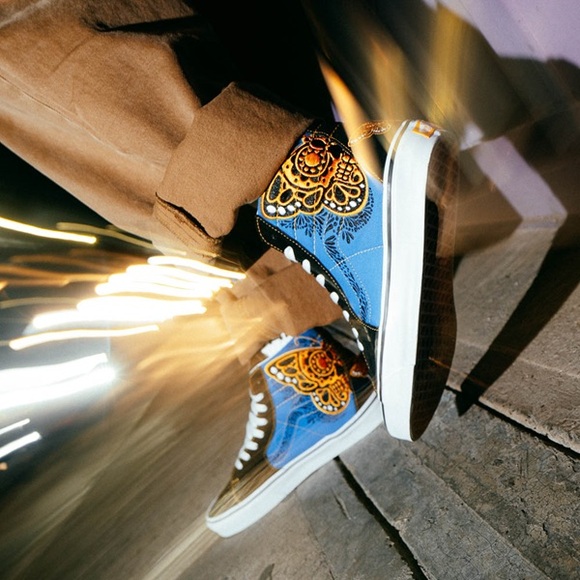 Vans Dia De Los Muertos Sk8-Hi Skate Shoe butterfly  men size 6 women size 7.5 - Picture 7 of 14